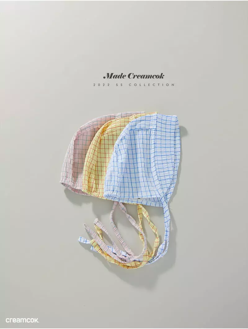Creamcok - Korean Baby Fashion - #babyboutiqueclothing - Bebe Check Cooling Bonnet - 3