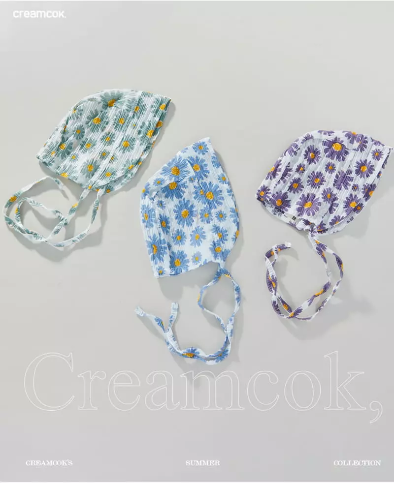 Creamcok - Korean Baby Fashion - #babyclothing - Bebe Flower Cooling Bonnet - 7