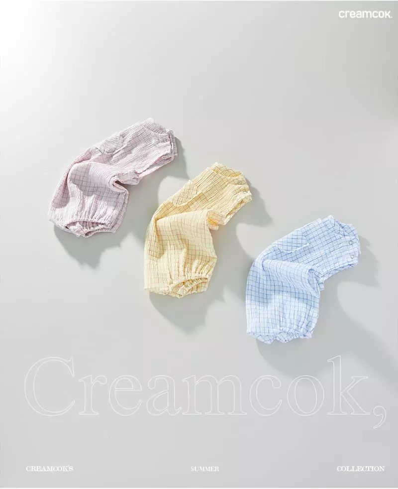 Creamcok - Korean Baby Fashion - #babyfashion - Bebe Check Check Cooling Bodysuit  - 7
