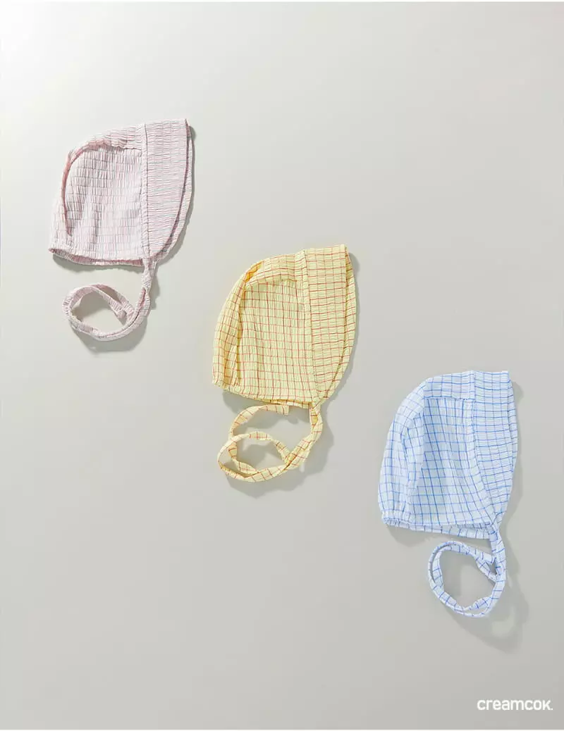 Creamcok - Korean Baby Fashion - #babyfashion - Bebe Check Cooling Bonnet - 5