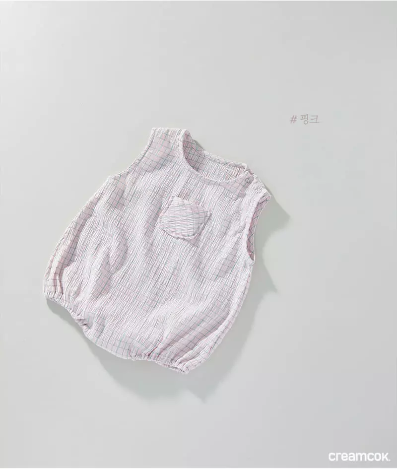 Creamcok - Korean Baby Fashion - #babyfever - Bebe Check Check Cooling Bodysuit  - 8