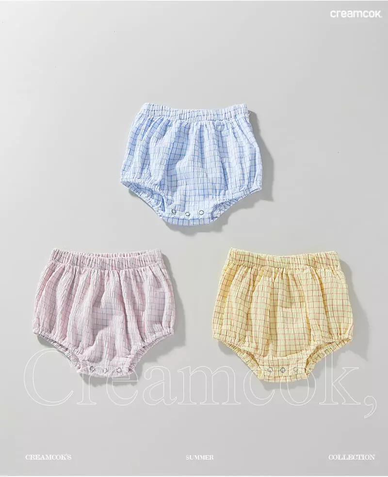 Creamcok - Korean Baby Fashion - #babyfever - Bebe Check Cooling Bloomer - 7