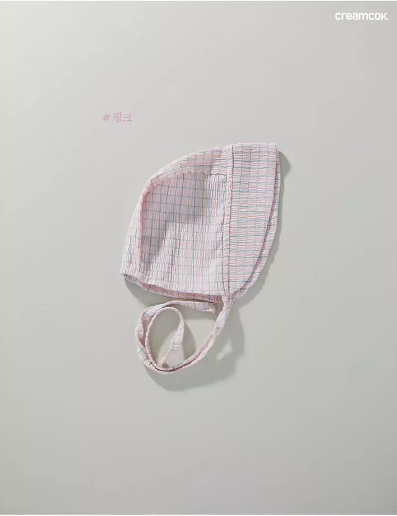 Creamcok - Korean Baby Fashion - #babyfever - Bebe Check Cooling Bonnet - 6