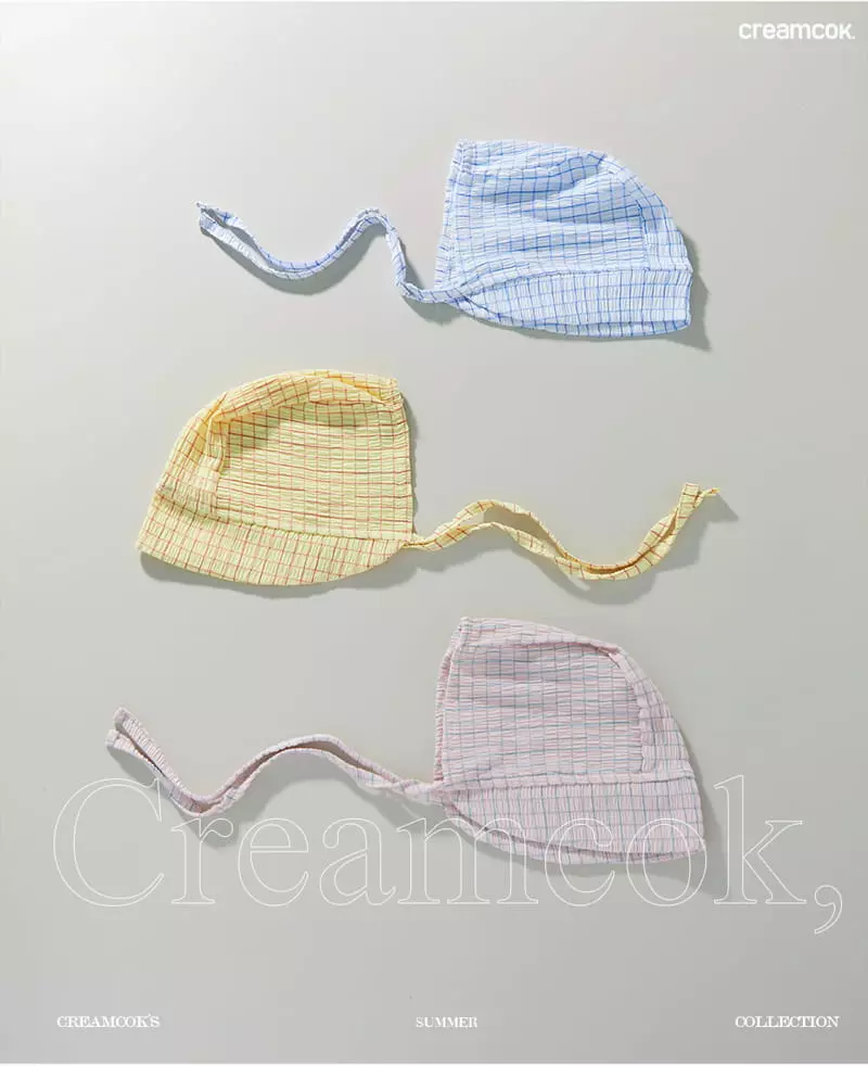 Creamcok - Korean Baby Fashion - #babygirlfashion - Bebe Check Cooling Bonnet - 7