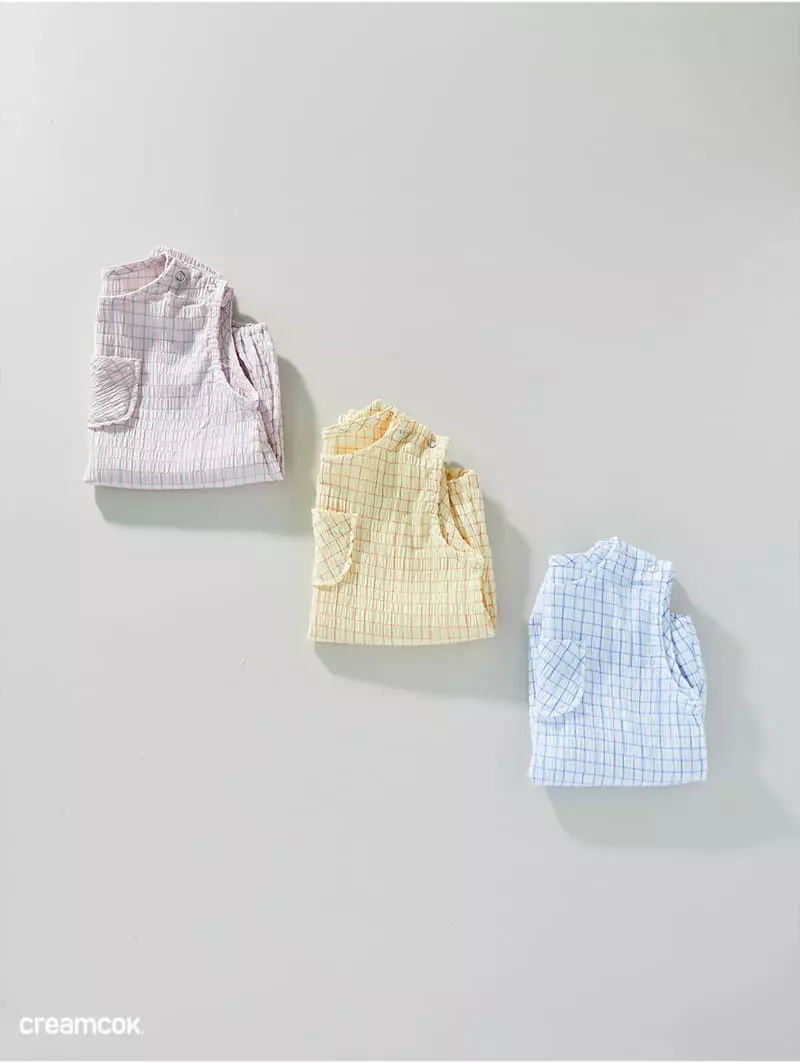 Creamcok - Korean Baby Fashion - #babylifestyle - Bebe Check Check Cooling Bodysuit  - 10