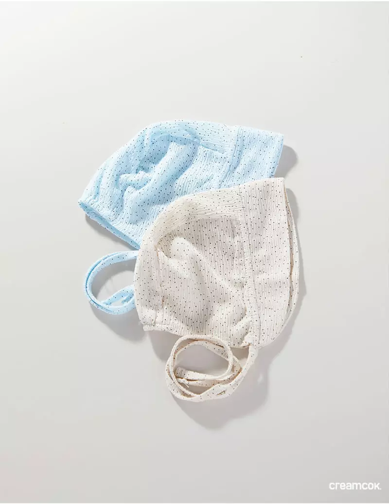 Creamcok - Korean Baby Fashion - #babylifestyle - Bebe Dot Coolinh Bonnet - 5
