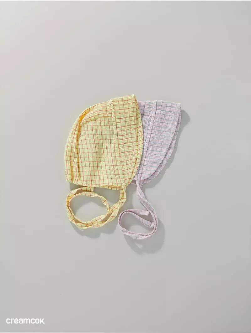 Creamcok - Korean Baby Fashion - #babyootd - Bebe Check Cooling Bonnet - 10