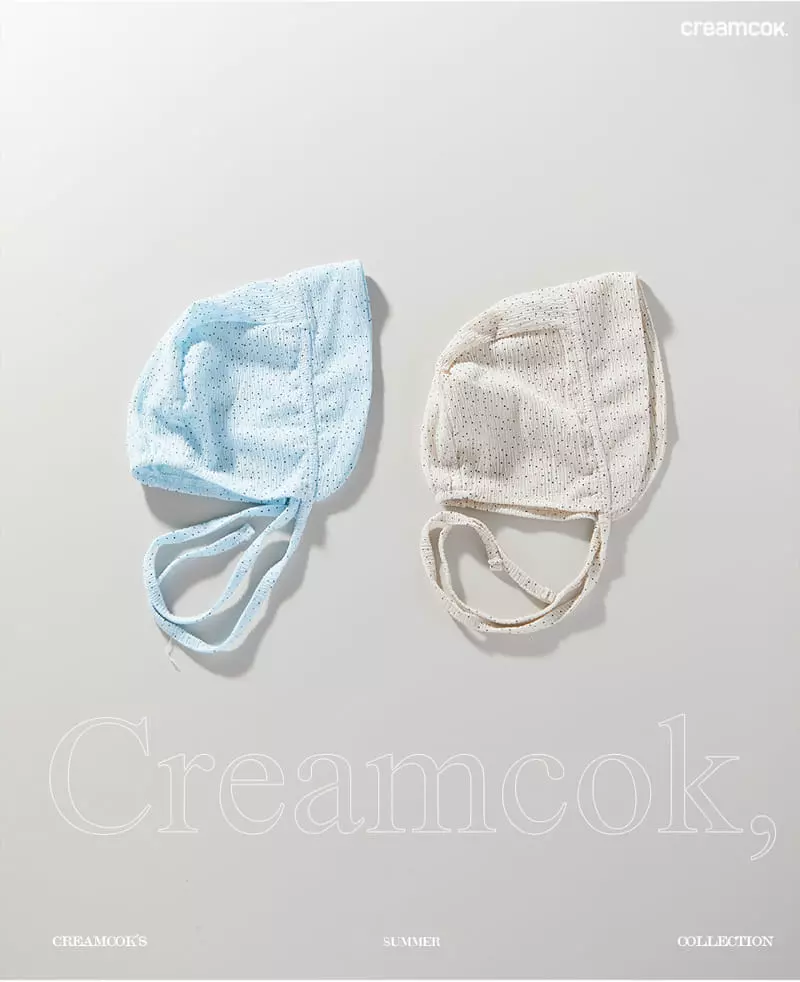 Creamcok - Korean Baby Fashion - #babyootd - Bebe Dot Coolinh Bonnet - 7