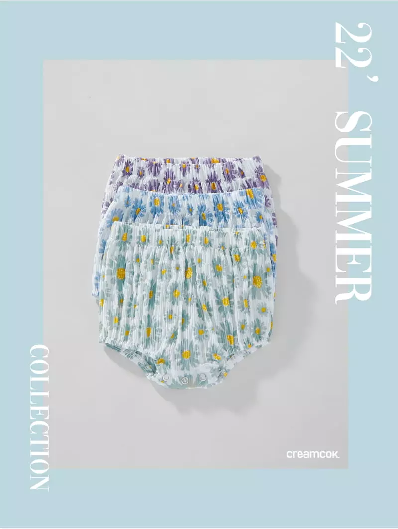 Creamcok - Korean Baby Fashion - #babyoutfit - Bebe Flower Cooing Bloomer