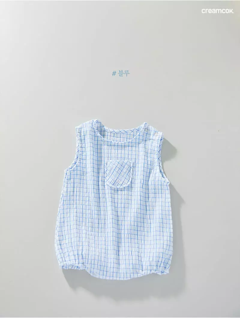 Creamcok - Korean Baby Fashion - #onlinebabyshop - Bebe Check Check Cooling Bodysuit  - 2