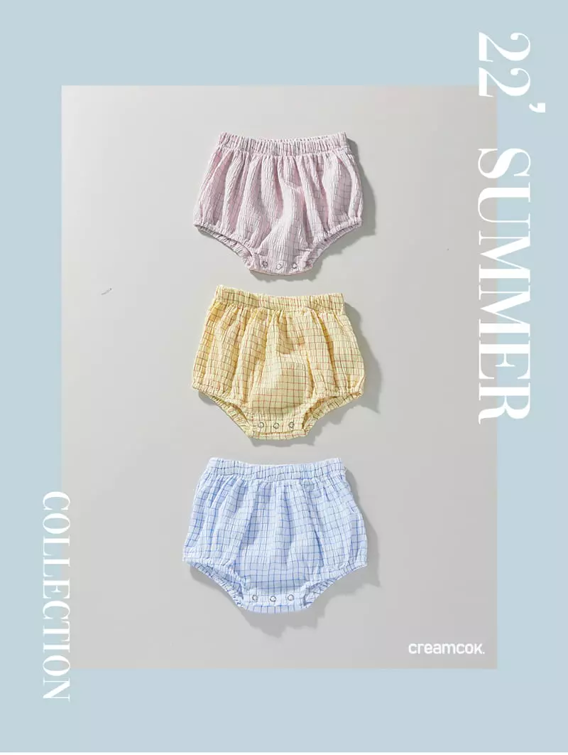 Creamcok - Korean Baby Fashion - #onlinebabyshop - Bebe Check Cooling Bloomer
