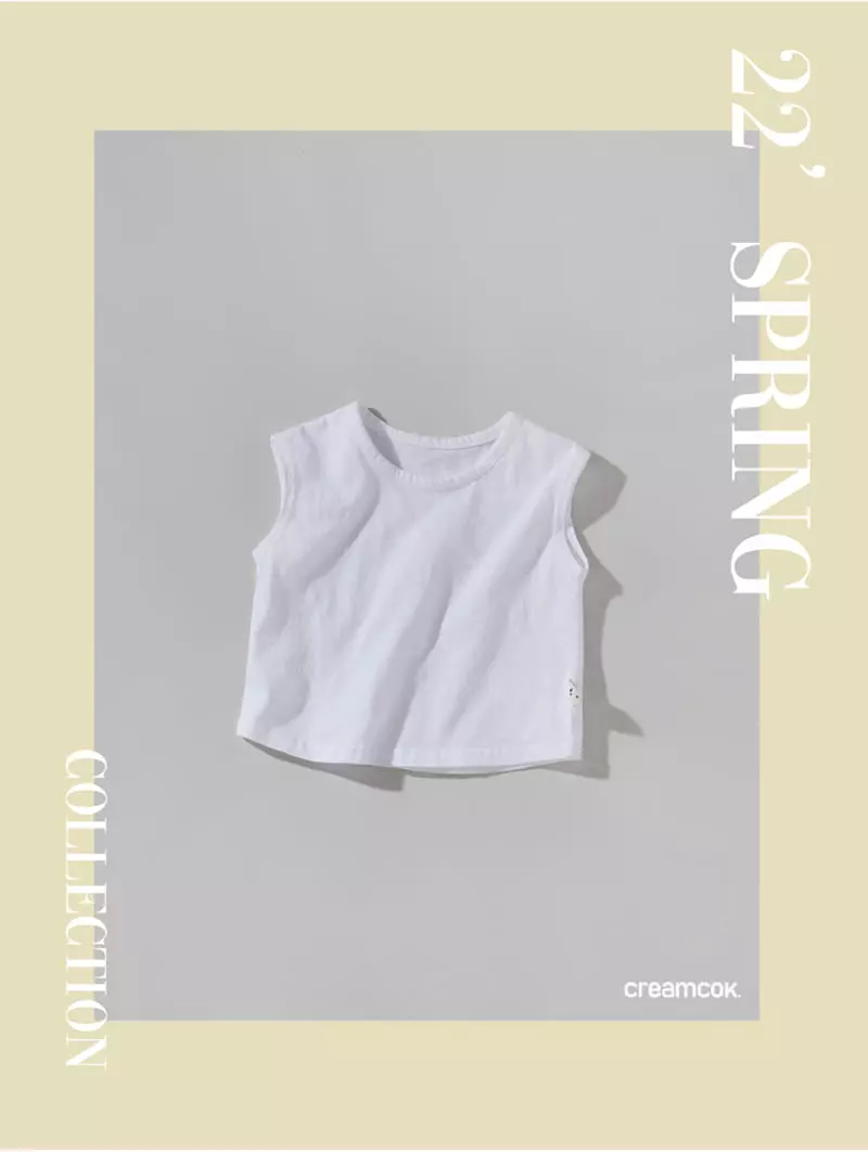 Creamcok - Korean Baby Fashion - #onlinebabyshop - Bebe Bambino Sleeveless