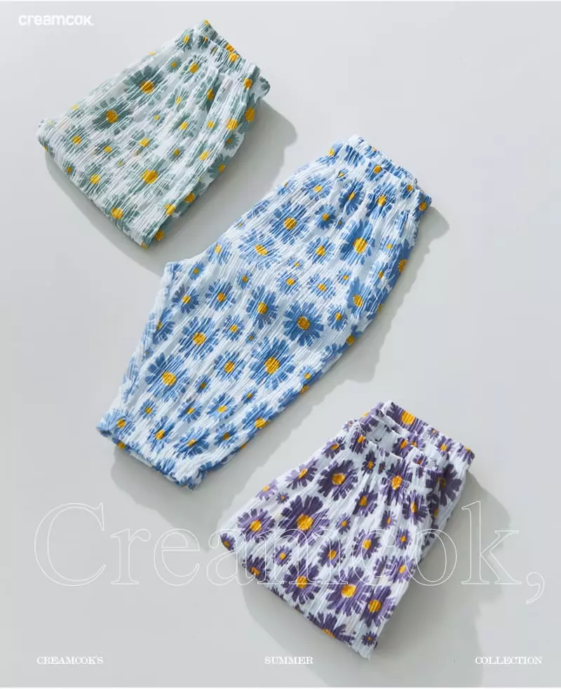 Creamcok - Korean Children Fashion - #Kfashion4kids - Flower Cooling Capri Pants - 7
