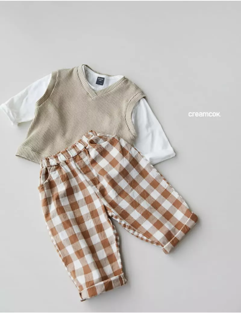 Creamcok - Korean Children Fashion - #kidzfashiontrend - Today Ban Check Pants - 4