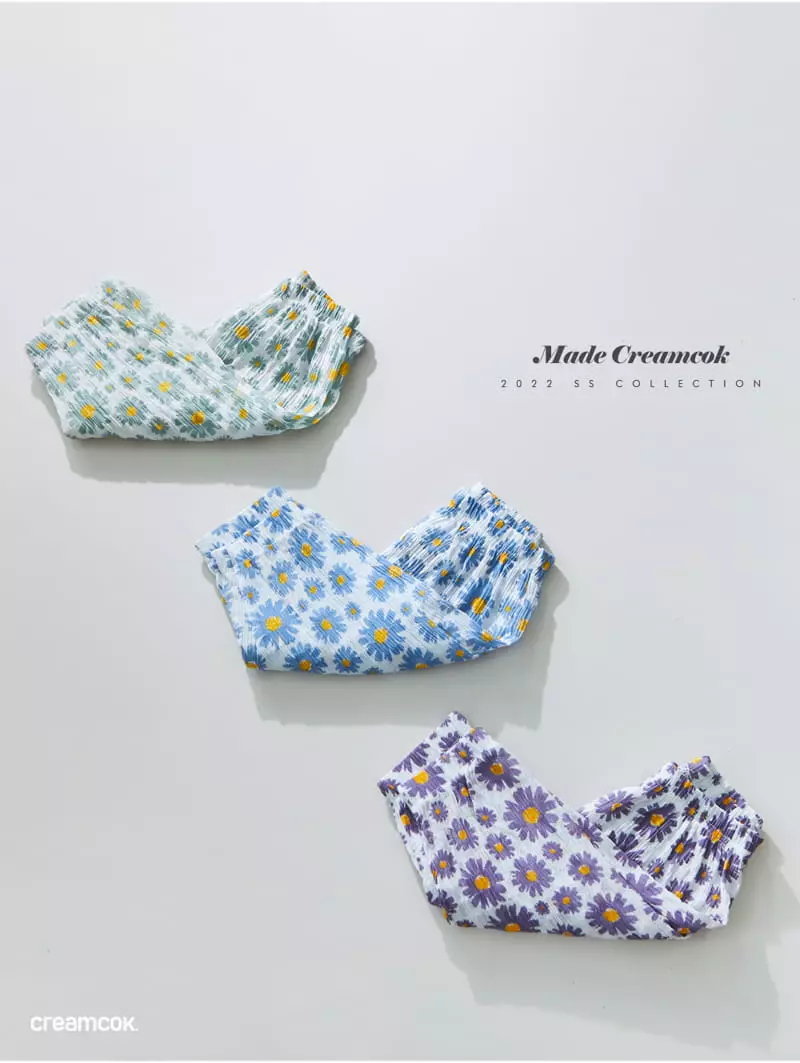Creamcok - Korean Children Fashion - #fashionkids - Flower Cooling Capri Pants - 3