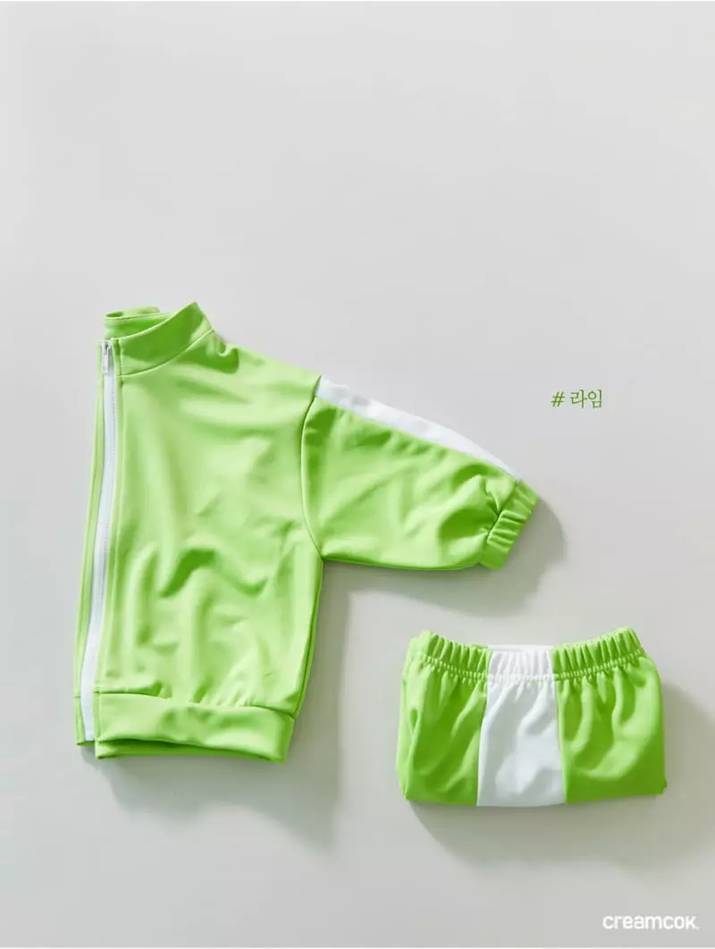 Creamcok - Korean Children Fashion - #magicofchildhood - Everybody Training Top Bottom Set - 2