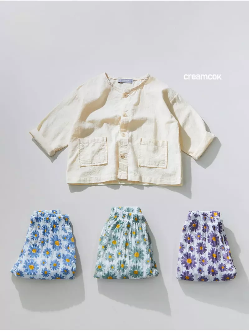 Creamcok - Korean Children Fashion - #minifashionista - Flower Cooling Capri Pants - 10