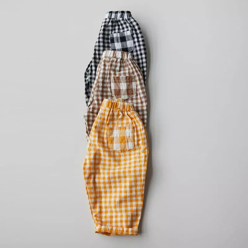 Creamcok - Korean Children Fashion - #stylishchildhood - Today Ban Check Pants - 11