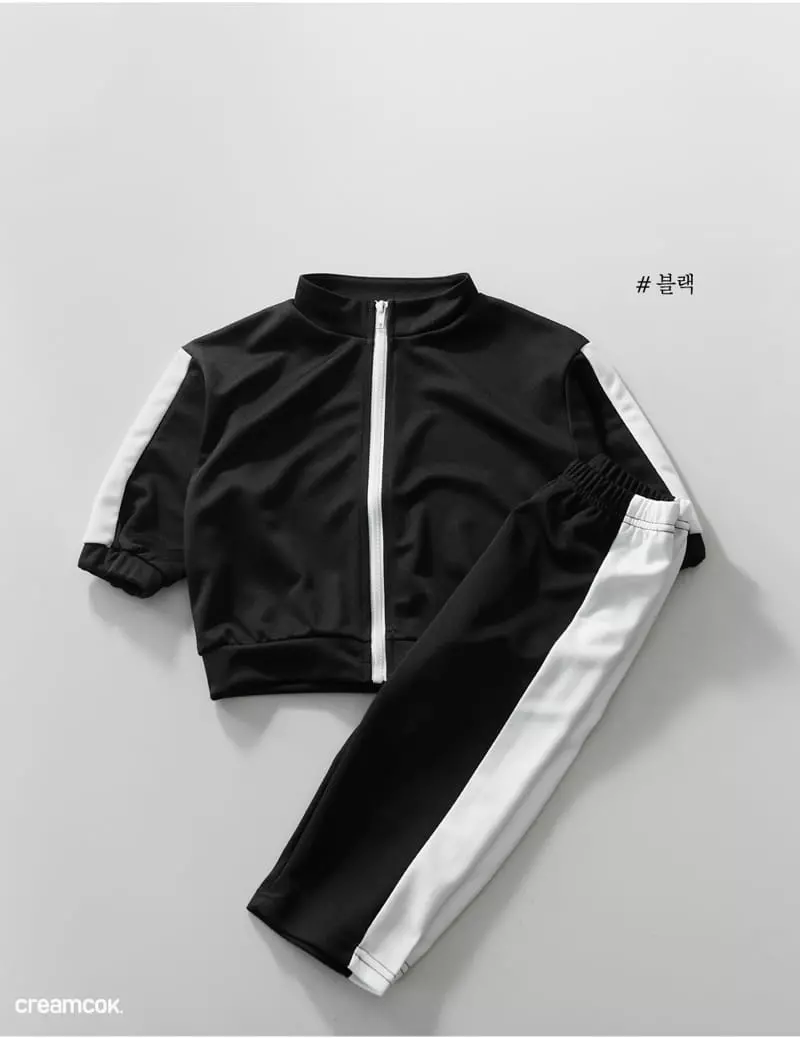 Creamcok - Korean Children Fashion - #todddlerfashion - Everybody Training Top Bottom Set - 5