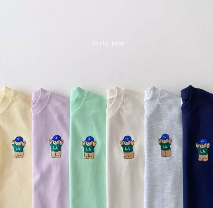 Daily Bebe - Korean Children Fashion - #Kfashion4kids - Hurry Up Bear Top Bottom Set - 7