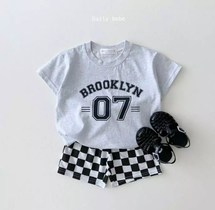 Daily Bebe - Korean Children Fashion - #Kfashion4kids - Checker Board Top Bottom Set - 3