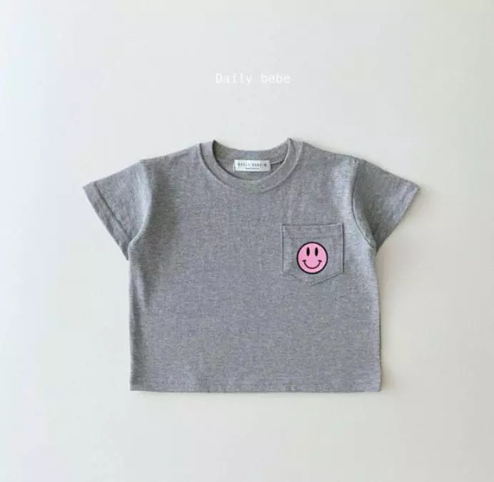 Daily Bebe - Korean Children Fashion - #Kfashion4kids - Pocket Smile Tee - 2