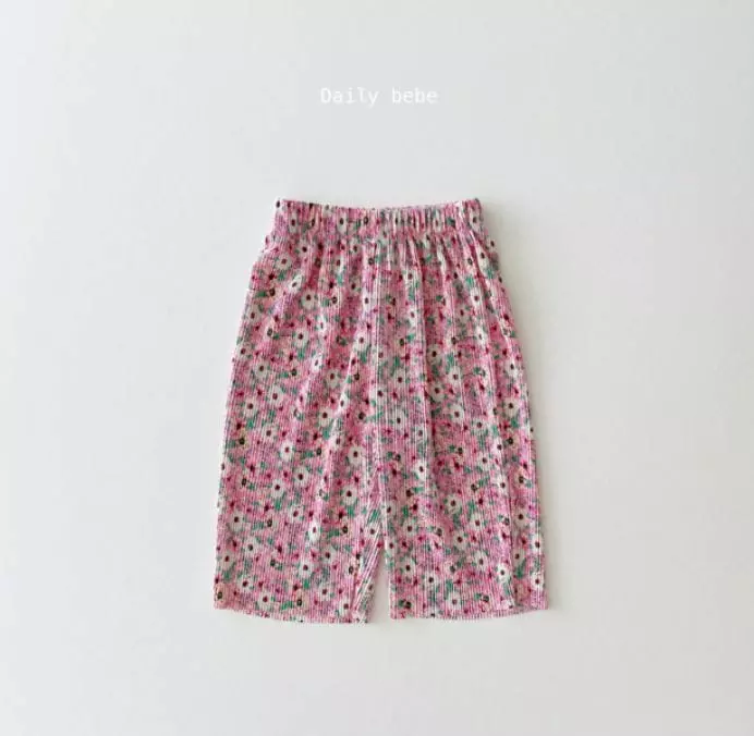 Daily Bebe - Korean Children Fashion - #childofig - New Flower Pleats Top Bottom Set - 3