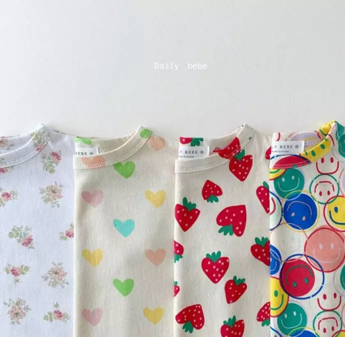 Daily Bebe - Korean Children Fashion - #childofig - Pattern Short Sleeves Tee