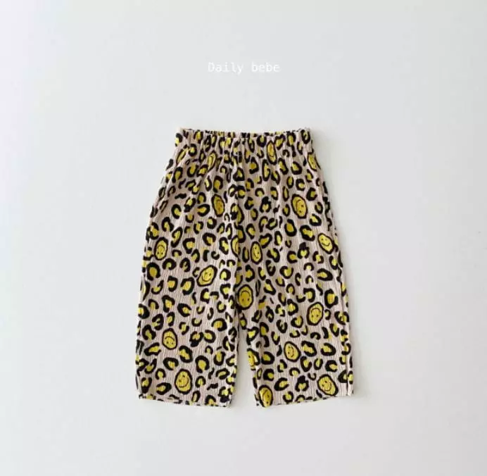 Daily Bebe - Korean Children Fashion - #childrensboutique - Leopard Smile Pleats Top Bottom Set - 3