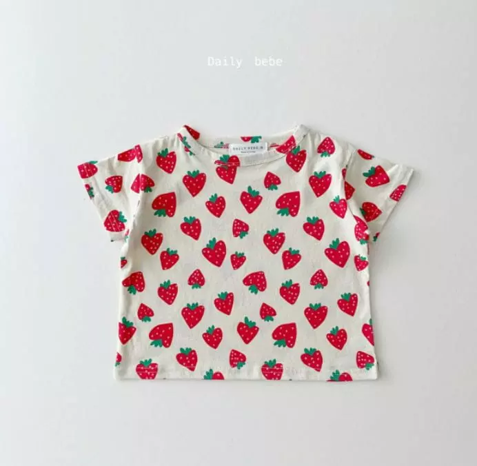 Daily Bebe - Korean Children Fashion - #childrensboutique - Pattern Short Sleeves Tee - 2