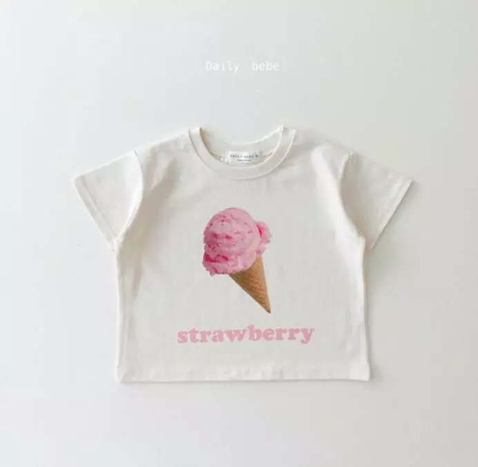 Daily Bebe - Korean Children Fashion - #childrensboutique - Ice Cream Short Sleeves Tee
