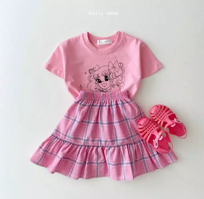 Daily Bebe - Korean Children Fashion - #designkidswear - Check Long Skirt - 8
