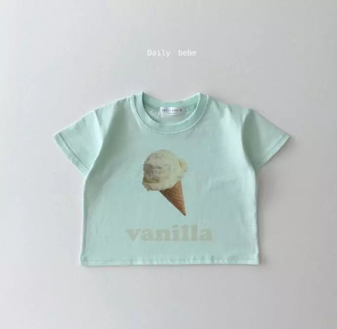 Daily Bebe - Korean Children Fashion - #discoveringself - Ice Cream Short Sleeves Tee - 3