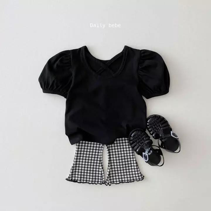 Daily Bebe - Korean Children Fashion - #designkidswear - Check Capri Pants - 4