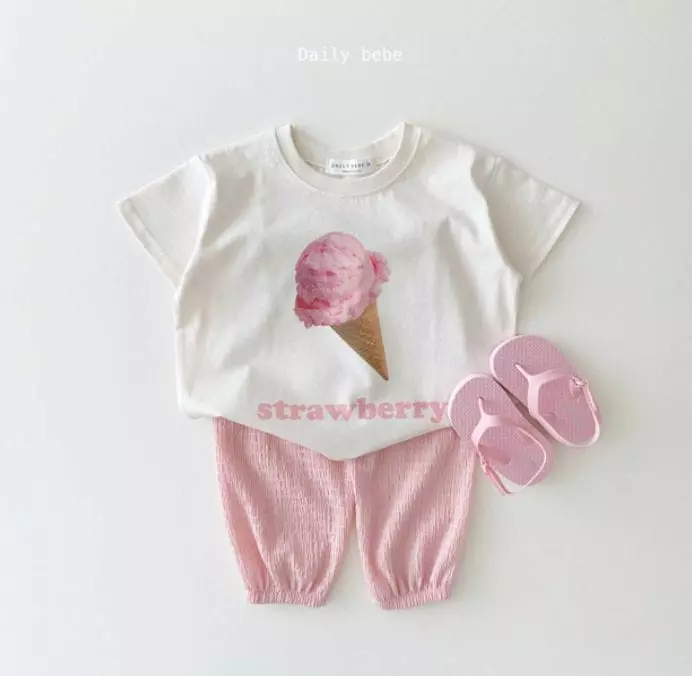 Daily Bebe - Korean Children Fashion - #discoveringself - Ice Cream Short Sleeves Tee - 4