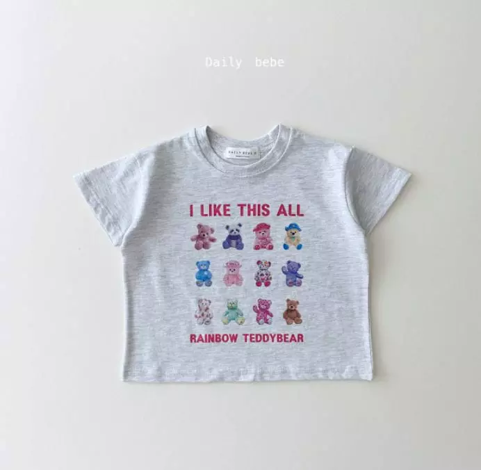 Daily Bebe - Korean Children Fashion - #kidsshorts - Bear 12 Tee - 2