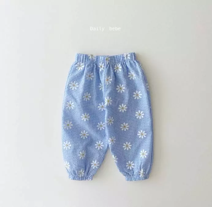 Daily Bebe - Korean Children Fashion - #fashionkids - Check Flower Pants - 4