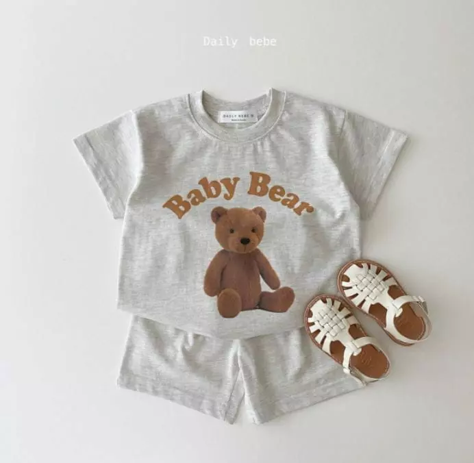 Daily Bebe - Korean Children Fashion - #kidsshorts - Doll Friend Top Bottom Set - 4