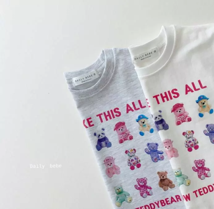 Daily Bebe - Korean Children Fashion - #kidsstore - Bear 12 Tee - 3