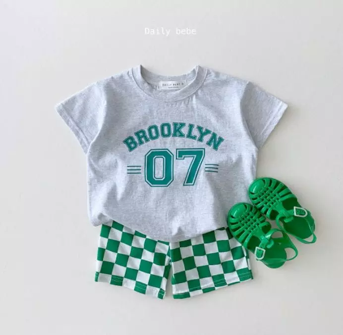 Daily Bebe - Korean Children Fashion - #kidzfashiontrend - Checker Board Top Bottom Set - 2