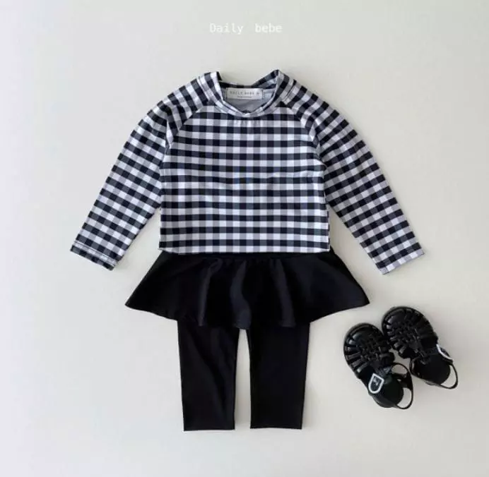 Daily Bebe - Korean Children Fashion - #kidsstore - Rashguard Skirt Set - 4