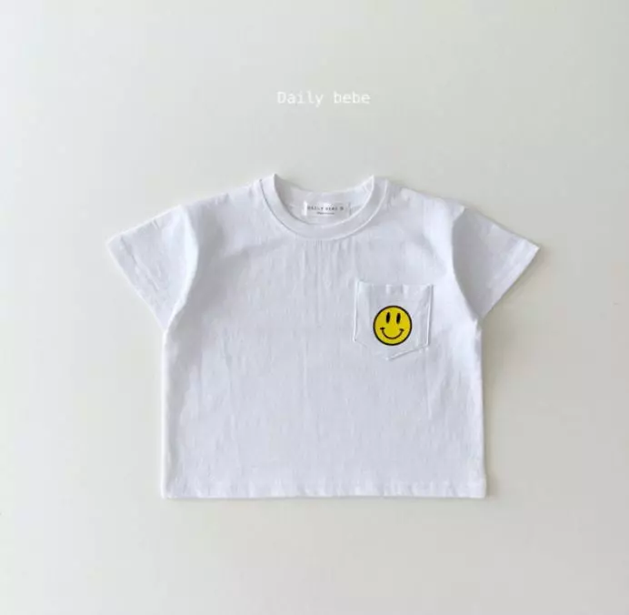 Daily Bebe - Korean Children Fashion - #kidzfashiontrend - Pocket Smile Tee