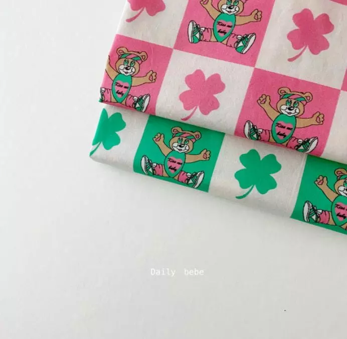 Daily Bebe - Korean Children Fashion - #littlefashionista - Clover Top Bottom Set - 3