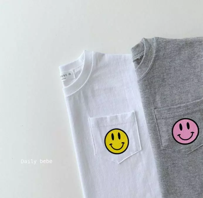 Daily Bebe - Korean Children Fashion - #littlefashionista - Pocket Smile Tee - 3
