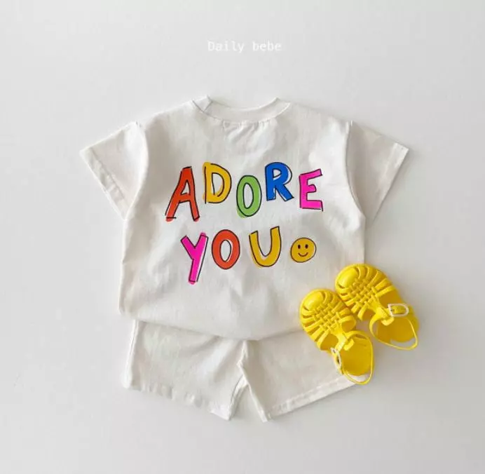 Daily Bebe - Korean Children Fashion - #magicofchildhood - Ador Smile Top Bottom Set - 3
