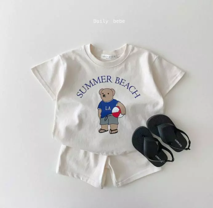 Daily Bebe - Korean Children Fashion - #magicofchildhood - Summer Beach Top Bottom Set