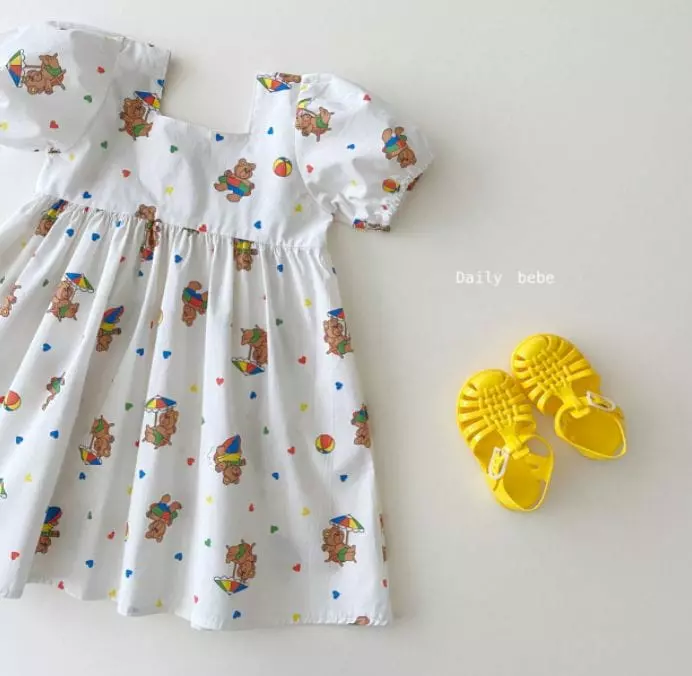 Daily Bebe - Korean Children Fashion - #minifashionista - Vacation Bear One-piece