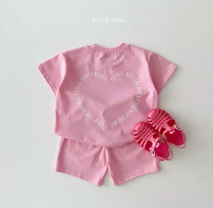 Daily Bebe - Korean Children Fashion - #minifashionista - Love Me More Top Bottom Set - 4