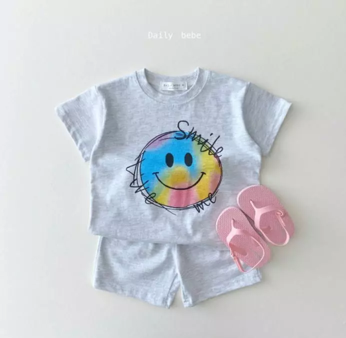 Daily Bebe - Korean Children Fashion - #prettylittlegirls - Rainbow Smile Top Bottom Set - 2