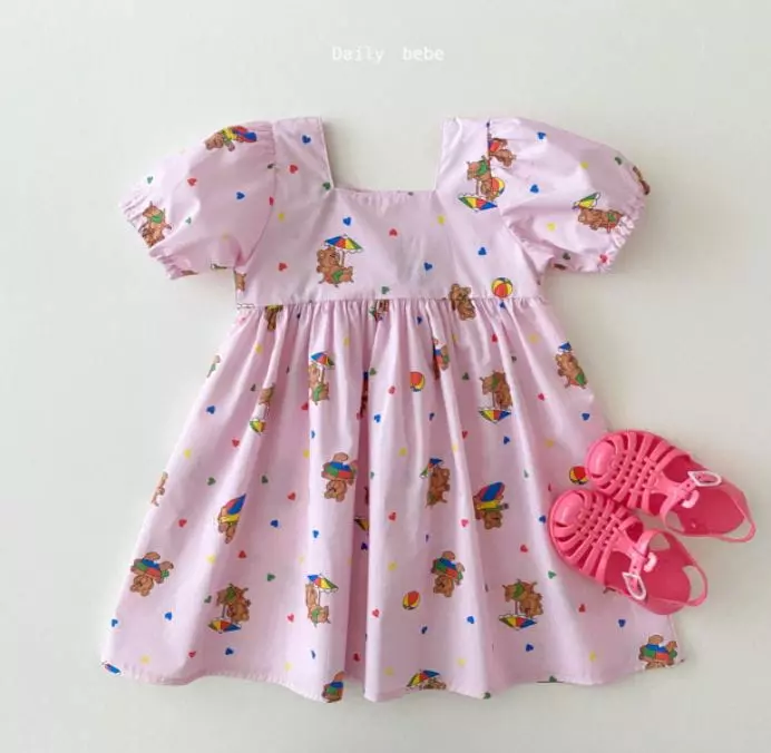 Daily Bebe - Korean Children Fashion - #prettylittlegirls - Vacation Bear One-piece - 2